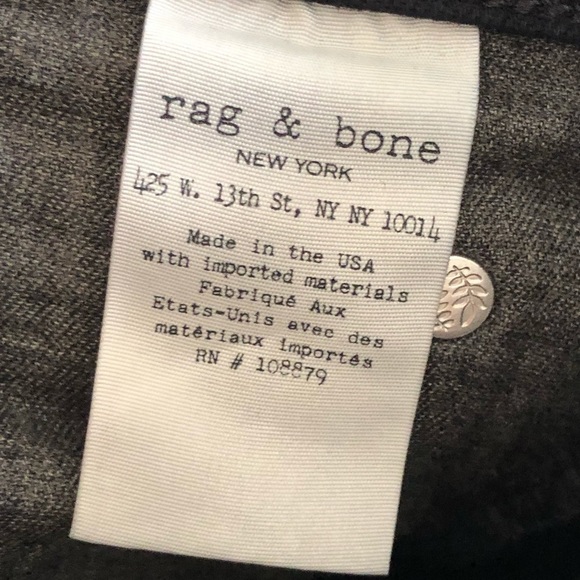 Rag & Bone Black Nina High-Rise Stove Pipe Straight Jeans 30 - Picture 13 of 13